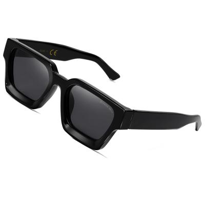 Retro Modische Rechteckige Sonnenbrille Brille Farbige Gläser Männer Frauen Rechteckige Klassische Schwarze Brille UV400 [SHEEN KELLY]