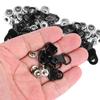 100 Set Schnürsenkel Haken DRing Öse Schnalle Messing Schuh Leder DIY Niet Werkzeug Glanz Schwarz 9x22mm