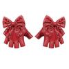 PU Leather Fingerless Gloves Big Bowknot Dance Gloves for Cosplay Costume