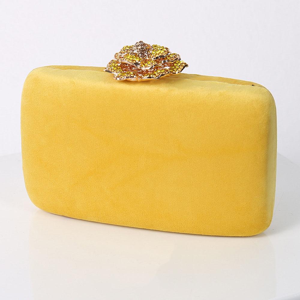 

Diamonds Flower Velvet Evening Bag Women New Elegant Chain Banquet Dress Clutch Bag Ladies Wedding Dinner Party Box Small Purses