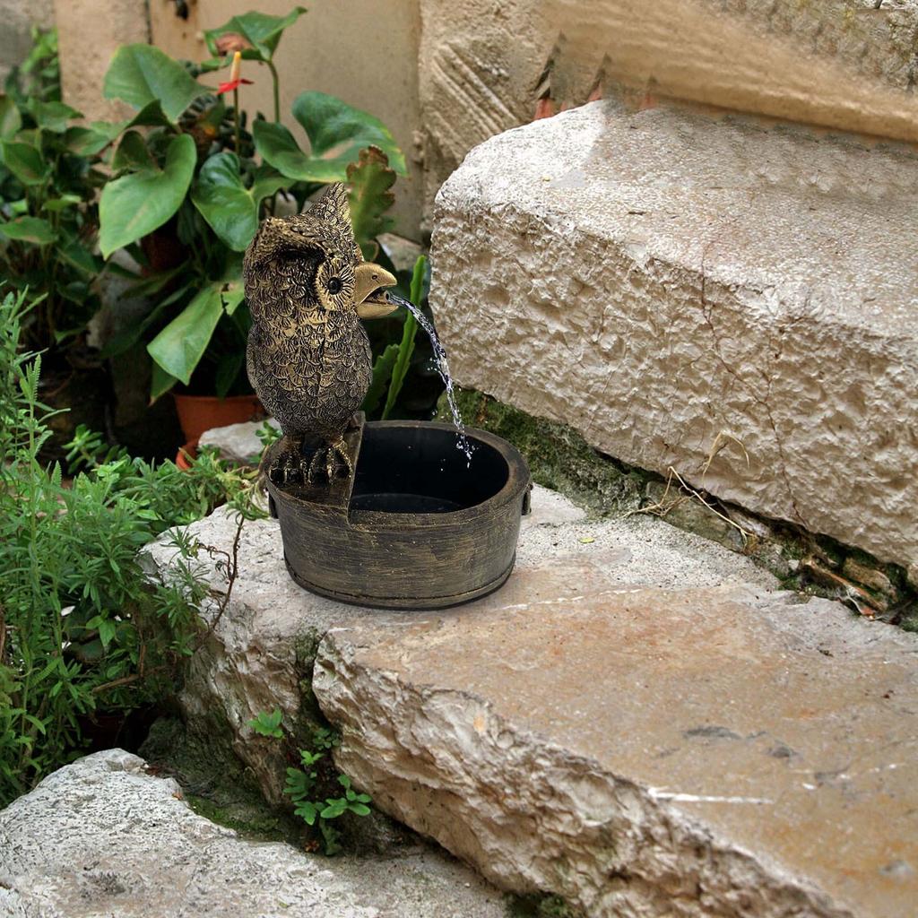 Fountains Yard Art Decor Owl Water Funny Crow Water Yard Staty Tupp utomhus