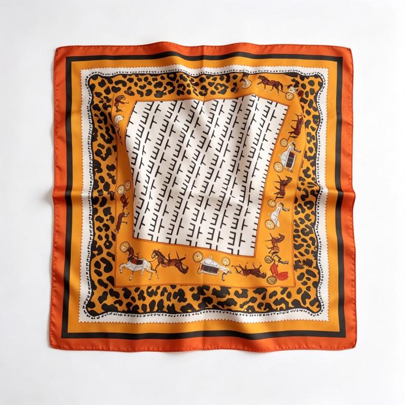 70x70cm Nylon Square Scarf Women Vintage Print Lightweight Accessory Office Casual Hair Styling
