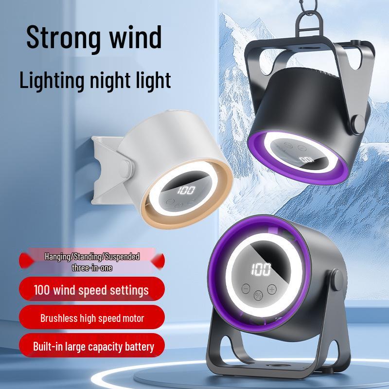 Silent USB Rechargeable Desktop Fan with Digital Display for Office and Dorm