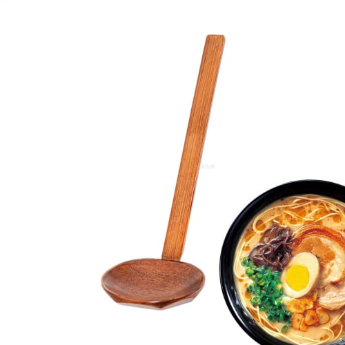 Wooden Ramen Spoon, Japanese Style, Wooden Spoon, Cooking Spoon, Long Spoon, Lightweight, Heat-Resistant, Curry Spoon, Condiment Spoon, Ramen, Fried R
