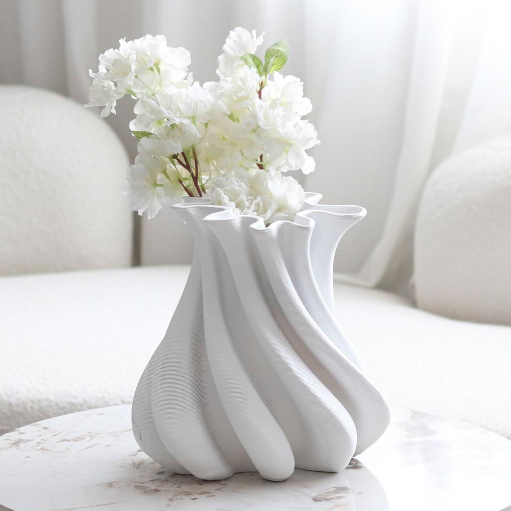 Modern Art Geometric Abstract Twisted Striped Flower Vase Ornaments Model Room Sales Office Home Soft Decorations