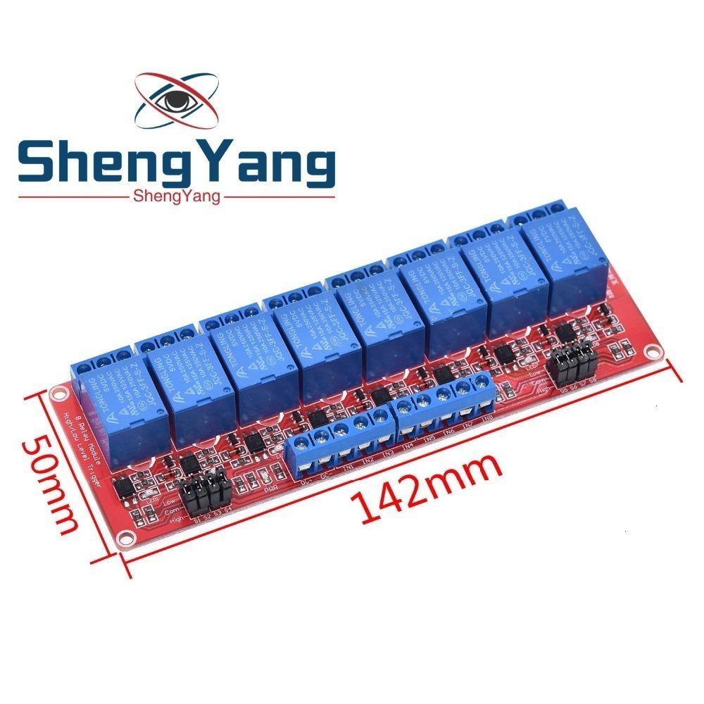TZT 1/3PCS 1 2 4 8 Channel 5V 12V Relay Module Board Shield With Optocoupler Support High and Low Level Trigger for Arduino
