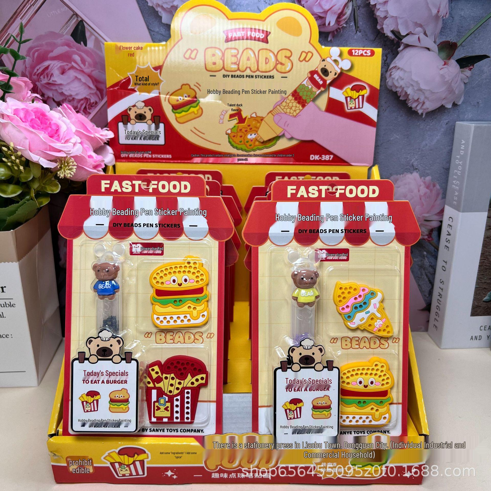 

Beaded Pen Sticker Art Series: Fun Food & Fruits for Kids - Stress Relief Parent-Child Activity Toy