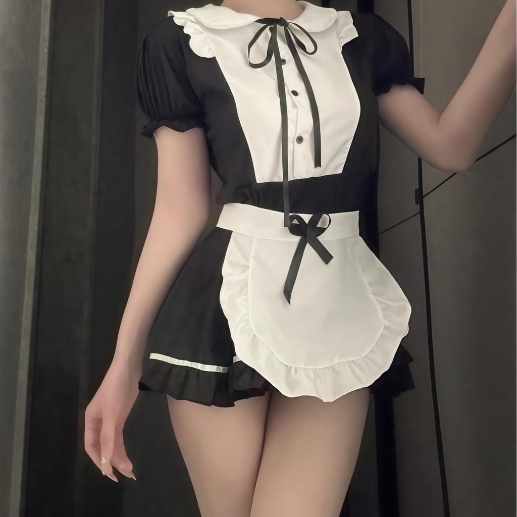 Plus Size Maid Cosplay Lingerie - Passionate, Easy-Off Bedtime Flirt Set