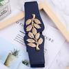 Women'S Elastic Slimming Belt  Retro Metal Leaf Leather Waist Sealing