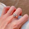 New  Rose Gold Earrings Ring Sets For Women Natural Zircon Flower Earrings Trend Unusual Creative Wedding Jewelry
