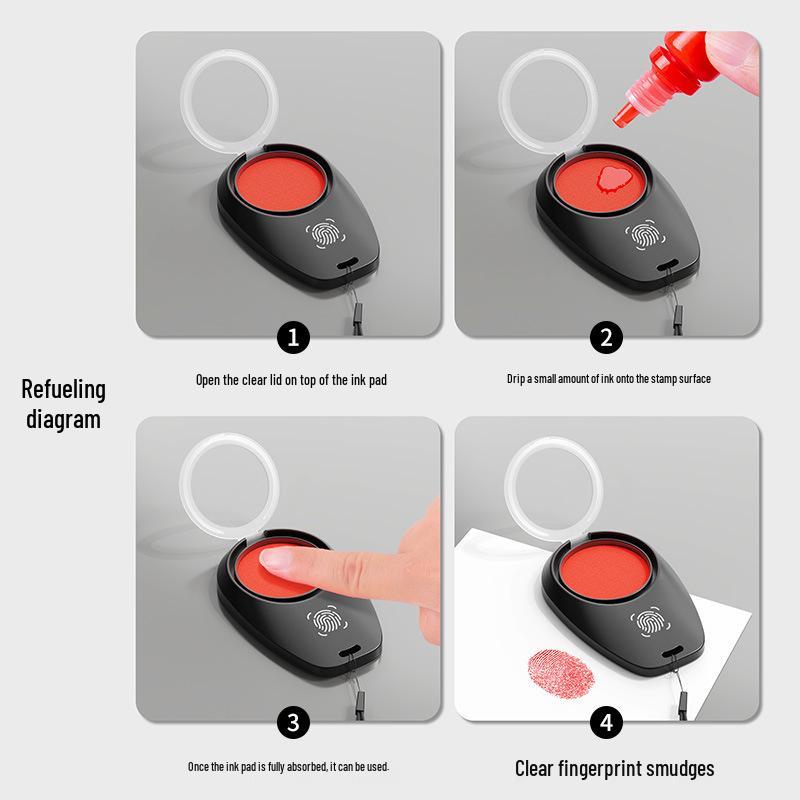 Portable Light-Sensitive Quick-Drying Fingerprint and Stamp Pad for Finger Painting and Financial Use