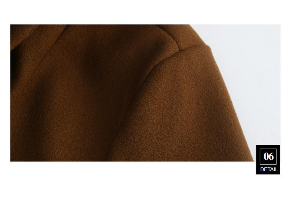 2024 Autumn/Winter European Casual High-Quality Double-Breasted Slim Fit Wool Coat with Fur Collar