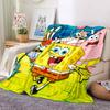1Pc Spongebob Friends Adventure Flannel Blanket, Soft And Comfortable, Casual Warm, Camping Travel, Christmas, Halloween Xmas Gift. G1176