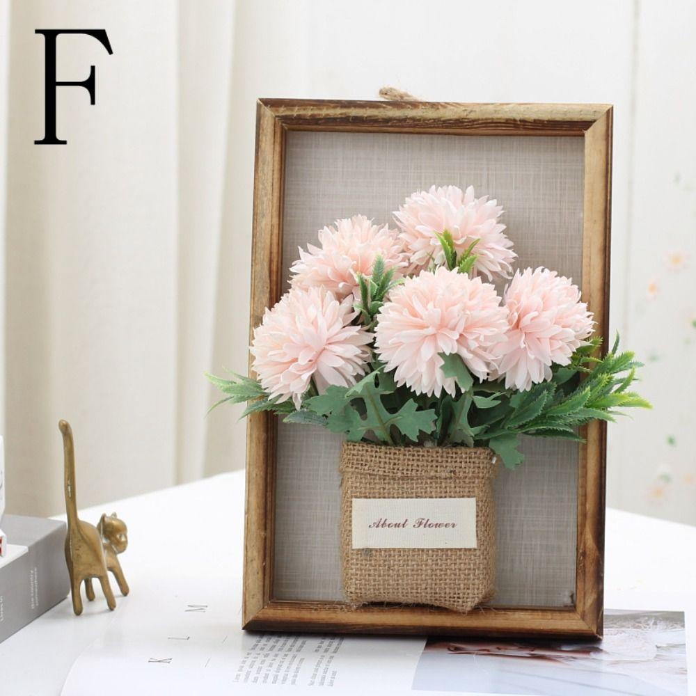 Wooden Faux Flowers Wall Decor 3D Imitation Flowers Decoration Hydrangea Wall Decor  Home
