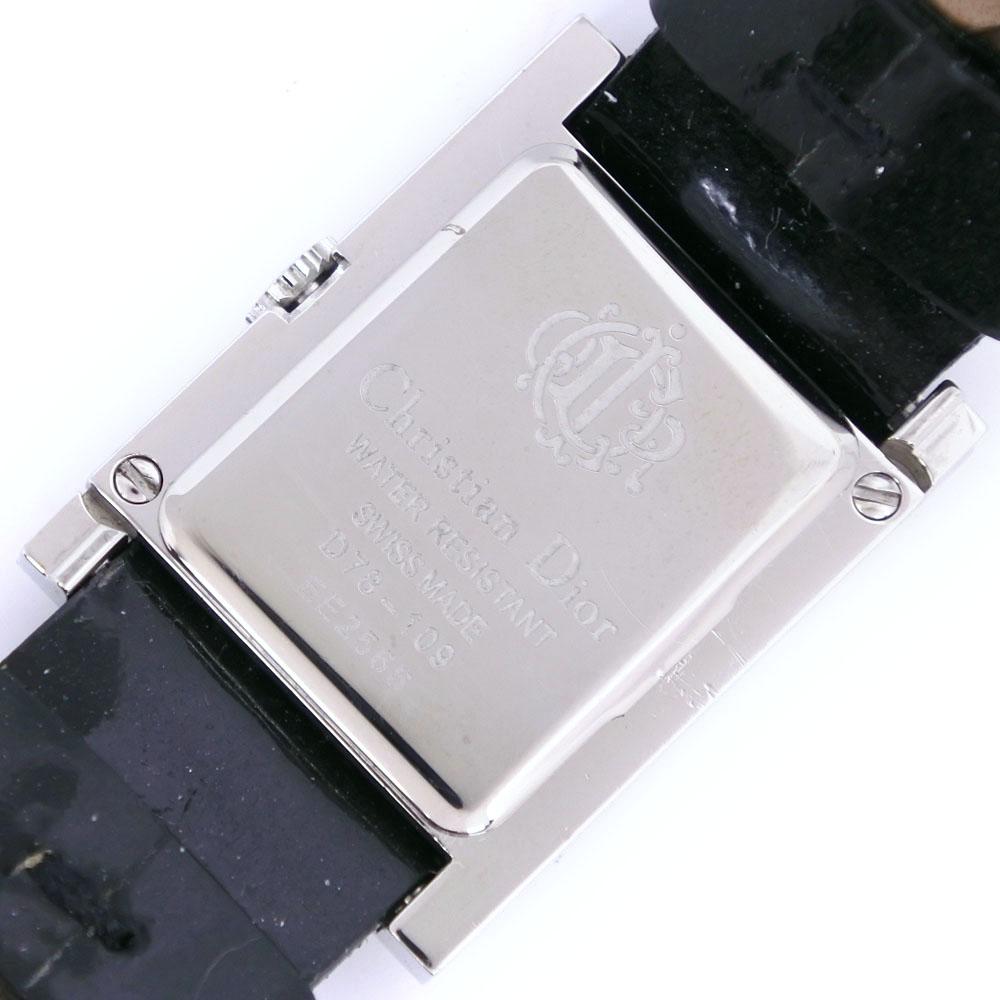 Dior Maris Watches D78-109 Silver-/black blackDial Stainless Steel/leather Quartz Analog Display Women Used