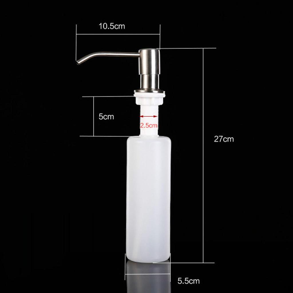 Liquid Soap Dispenser Stainless Steel for Sink Opening 25mm~36mm Office