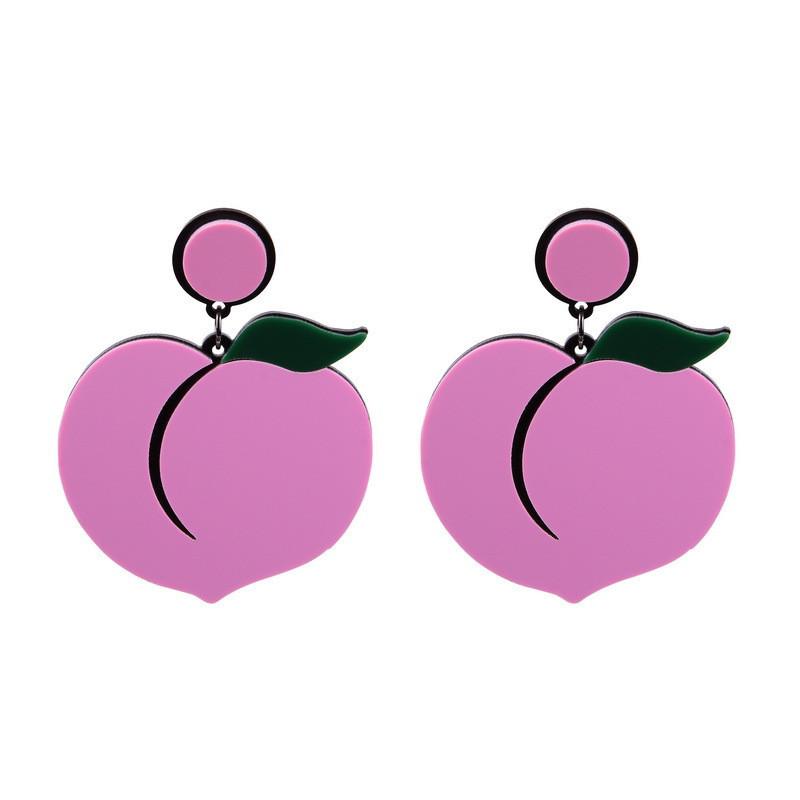 Trendy Funny Fruit Vegetables Acrylic Women's Drop Earrings Cute Strawberry Watermelon Lemon Cherry Dangle Earring Party Jewelry