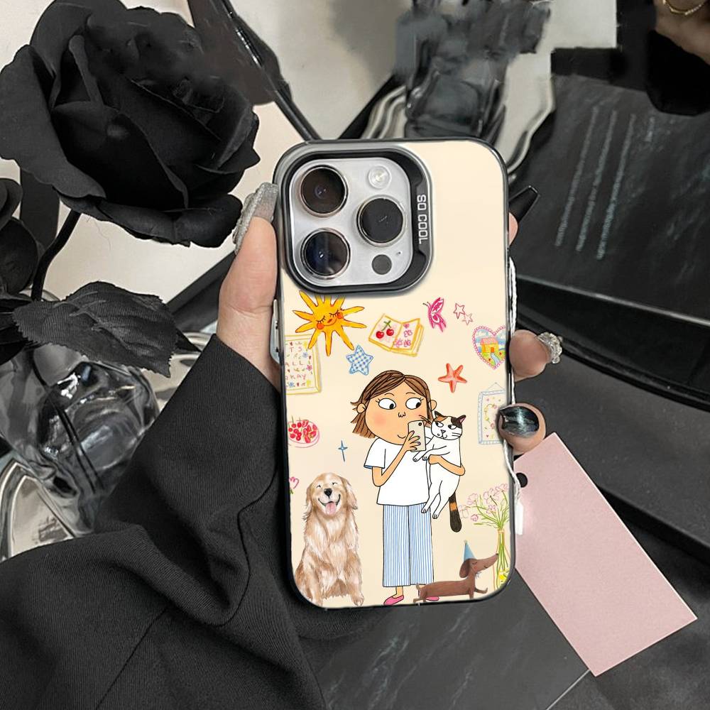 Charlie and Lola Cartoon Phone Case For iPhone 17,16,15,14,13,12,Pro MAX Black Matte Shockproof Cover