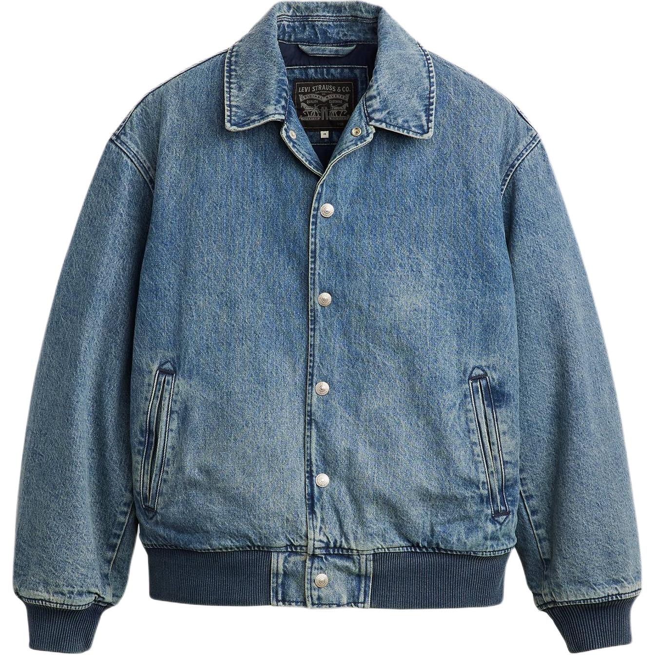 

Куртка Levis на пуговицах, однотонная, приталенная, с длинными рукавами, мужская, синяя, A8561-0001 L