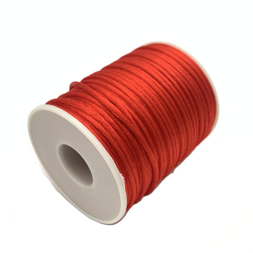 Korean Silk Jade Thread & Taiwanese Knotting Cord: 50m Red Rope for DIY Bracelet Weaving No. 72 Jade Thread 0.8mm / 50m