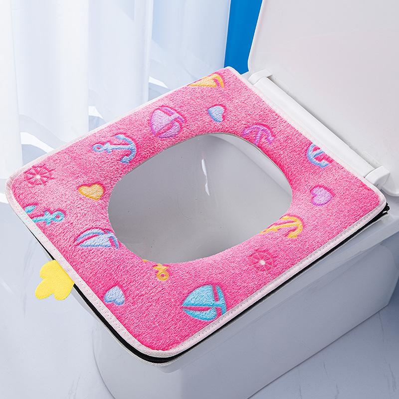 Toilet cover Four seasons toilet cushion zipper Winter toilet cover Toilet cushion