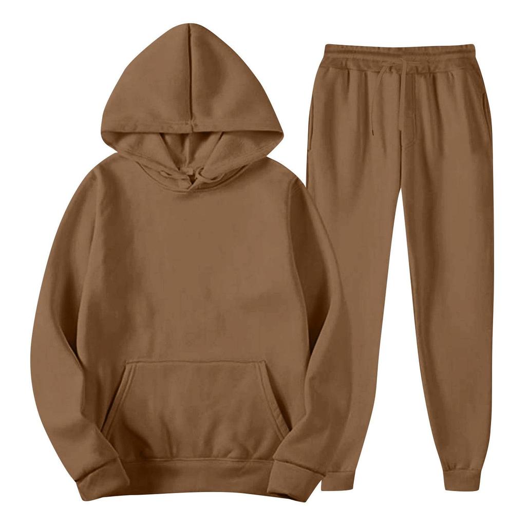 Unisex Lightweight Hoodie and Jogger Set with Ribbed Cuffs