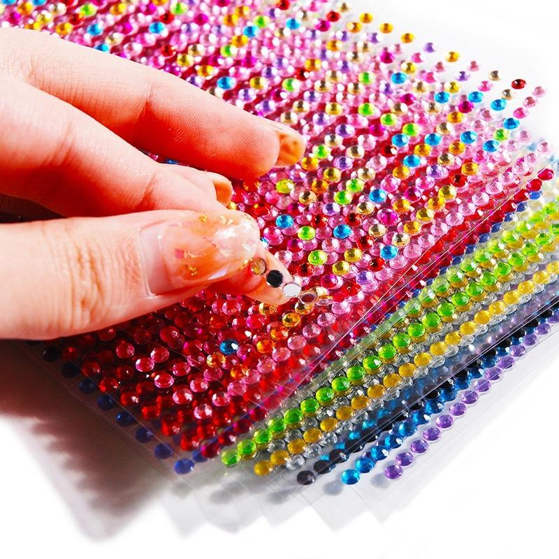 3-6mm Electric syllable face stickers eyebrows face stickers diamond nail art pearl stickers masquerade face decoration diamonds
