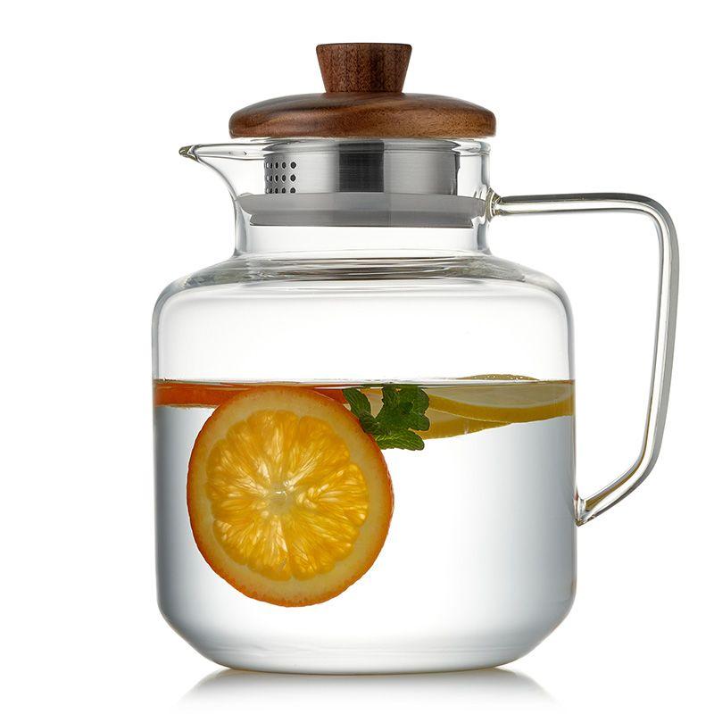 Glass cold water kettle, high-temperature resistant household large-capacity teapot, heat-resistant explosion-proof water bottle