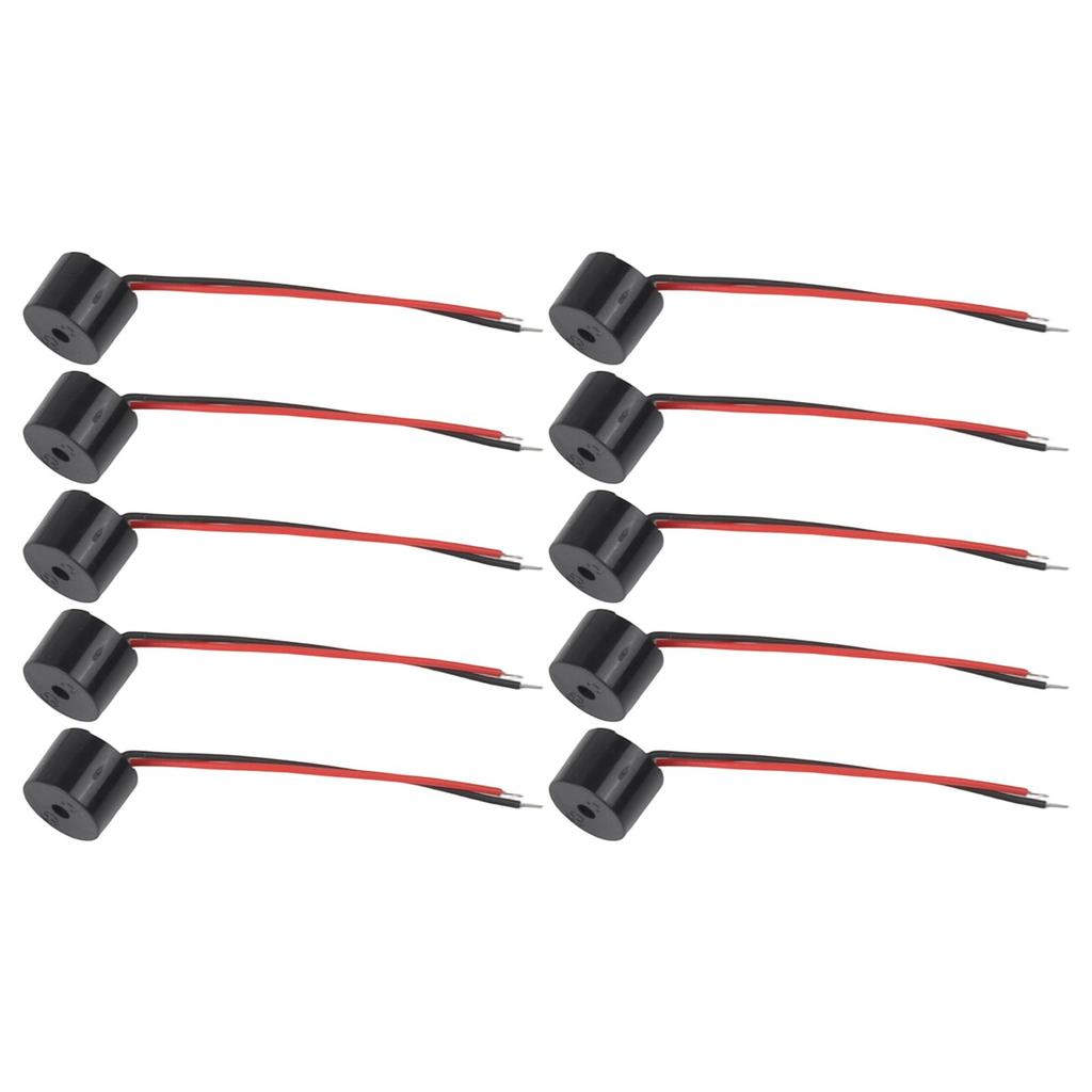 10 Stück Aktive Piezoelektrische Summer mit Kabelanschluss Beeper 12V für Motorradsignal mit Empfindlichem Auslöser und ABS-Material