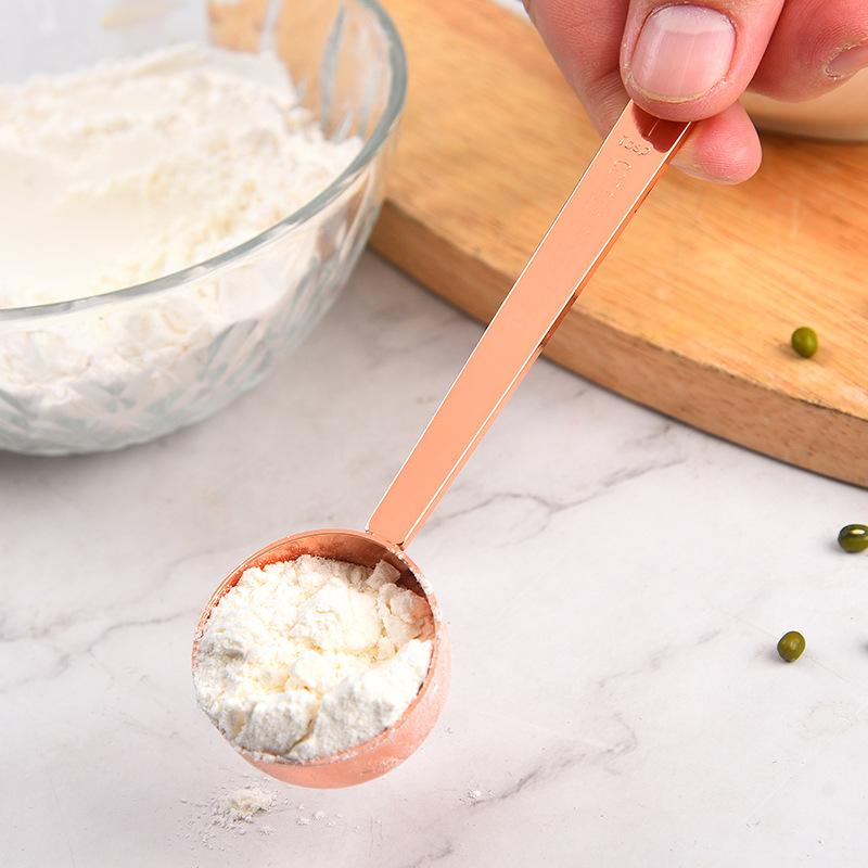 Stainless Steel Long Handle Measuring Spoon Set: 30ml Coffee, 15ml Milk/Fruit Powder - Perfect Baking Tool