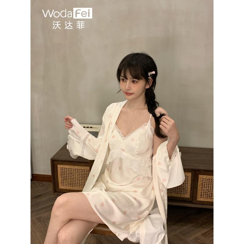 Lace sexy camisole shorts, satin set, pure and alluring style, with bra pads, ice silk slip dress, spring/summer new pajamas for women