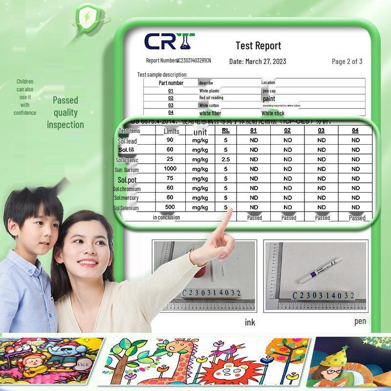 Panda Cartoon Acrylic Marker Pens for Kids - Water-Based, Opaque, Stackable Colors for Children’s Art