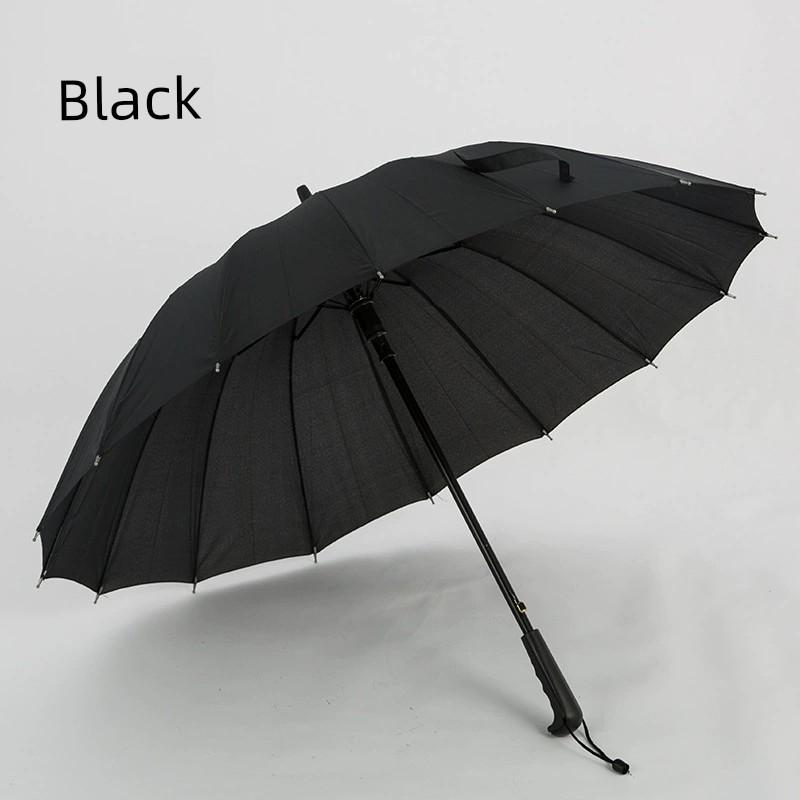 24-Rib Waterproof Umbrella with Curved Handle, Straight Pole, Impact-Resistant Fabric, Safety Umbrella, Automatic Promotional Umbrella, Rainbow
