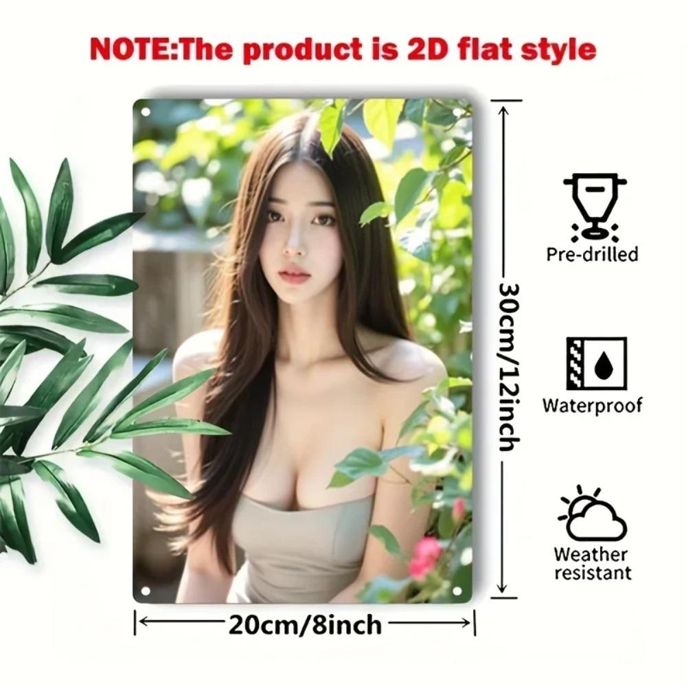 Korean Face Metal Wall Art, Iron Sign for Home Decor Cafe Bar, Easy Mounting Gift