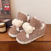 Women's Indoor Suede Faux Fur Fleece Lined Ankle Boots Cozy High-Density Winter Bootie Breathable Warm Shoes with Non Skid Sole for Women