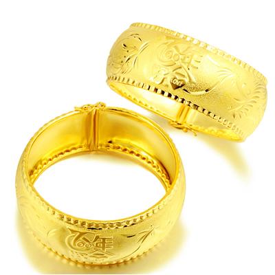 Brass Gold Plated Thin Dragon and Phoenix Bracelet Centennial Gold Plated Bracelet