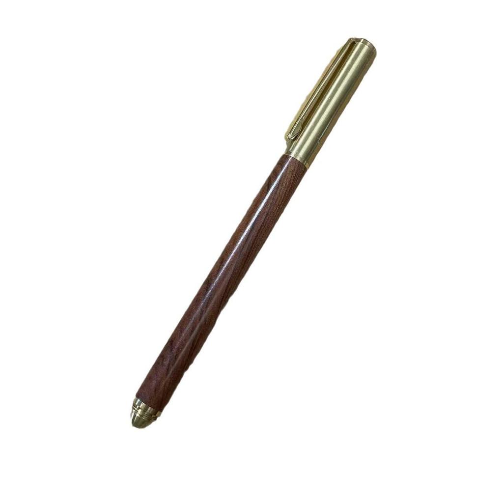 Premium Wooden Ballpoint Pen with Metal Clip - Retro Logo, Office Business Gel Pen