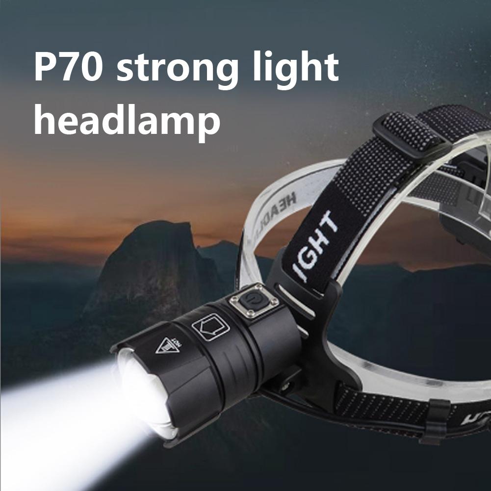 P70 4000LM High Brightness USB Charging Zoomable Large Power Strong Light Headlamp