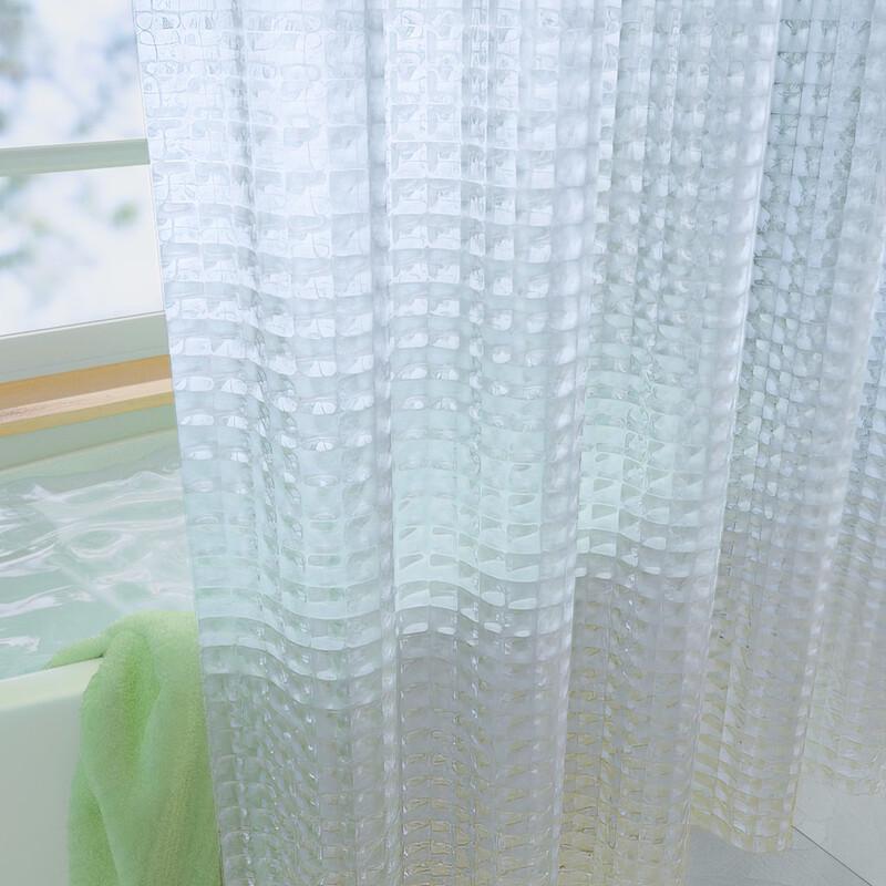 LIEI PEVA Waterproof No-Punch Shower Curtain