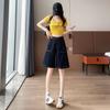 High-waisted Denim Five-point Shorts for Women In Summer Thin Straight and Loose New Style Slimming Wide-leg Medium Pants