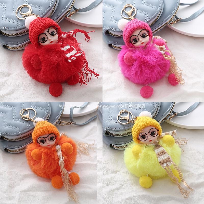 Elf Doll Keychain with Big Eyes - Cute Plush Pendant for Bags, Ornaments, and Gifts for Women.