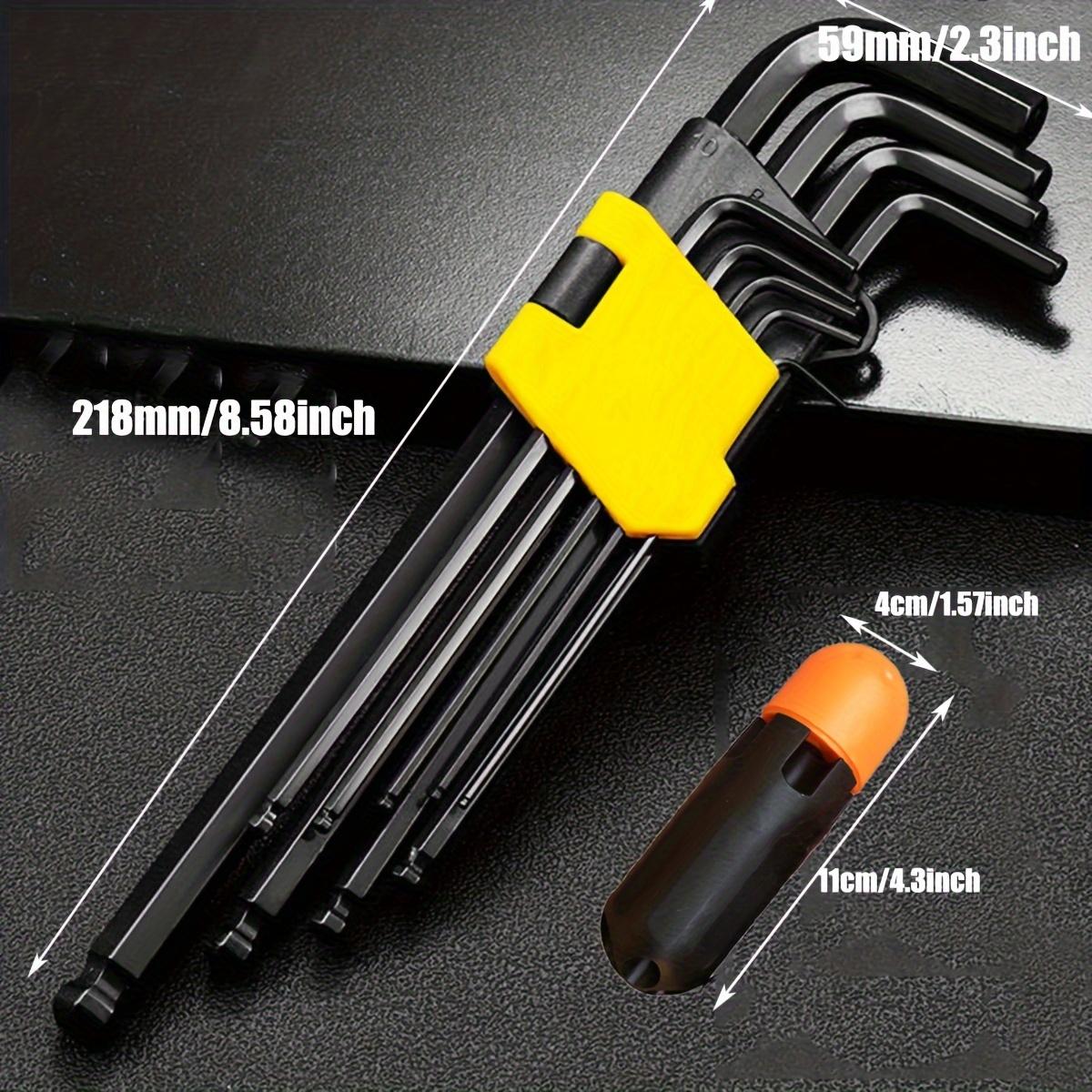 

9-Piece,Hex Key Allen Wrench Set, Ball End Hex Key Set, Metric L-Wrench Chrome Vanadium Steel Industrial Grade