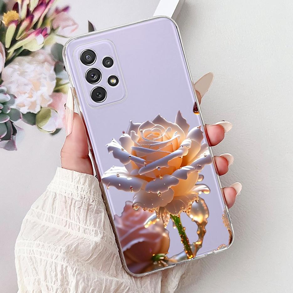 For Samsung Galaxy A32 4G Case SM-A325F Luxury Flowers Painted Cover Soft Slim Phone Case For Samsung A32 A 32 GalaxyA32 5G Bags