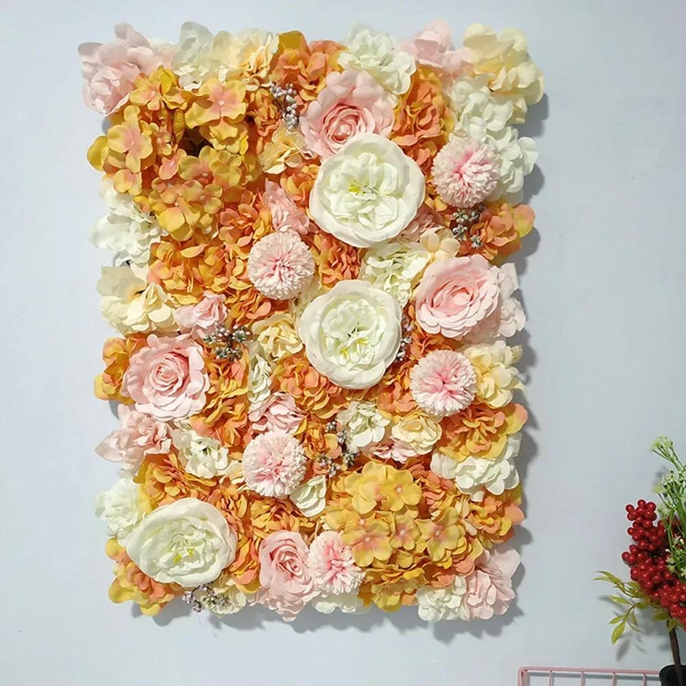 

40*60cm Rose Peony Artificial Flower Wedding Supplies Hotel Decoration Wall Flower Birthday Party Festival Wall Decoration оранжевый