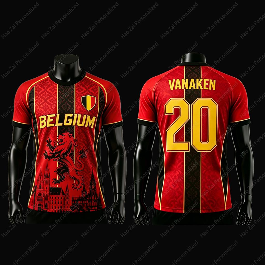2026 Belgium National Team Fan Jerseys/T-Shirts—De Bruyne #7 Trossard #10 Lukaku #9: Kids' Adult and Unisex Sports & Casual Tops