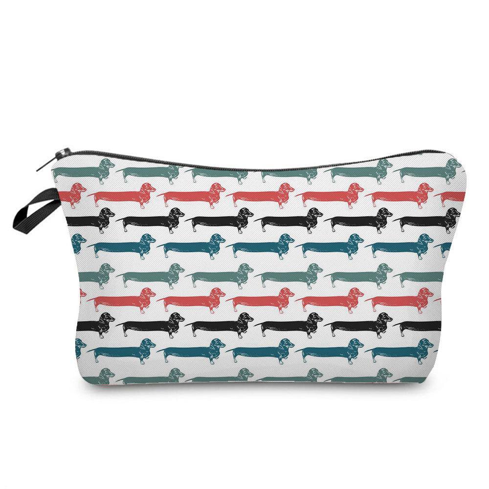 Women Dog Print Cosmetic Bag Toiletries Organize Travel Storage Case 6357 CLE