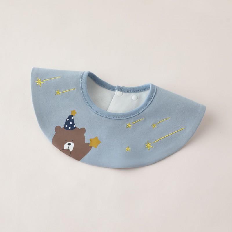 Baby Bibs 360 Rotating Cotton TPU Waterproof Drool Bib Newborns Infants 0-12 Months Soft Absorbent Feeding