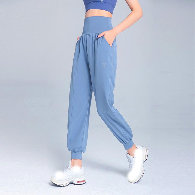 

Женские быстросохнущие штаны для йоги с высокой талией, всесезонный комфорт с косыми карманами, длинные, стильные спортивные L