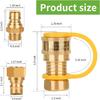 3/4 Inch Solid Brass Fitting Quick Connector, 3PCS Conversation for Pipe Natural Gas (3/4 Quick Connect)