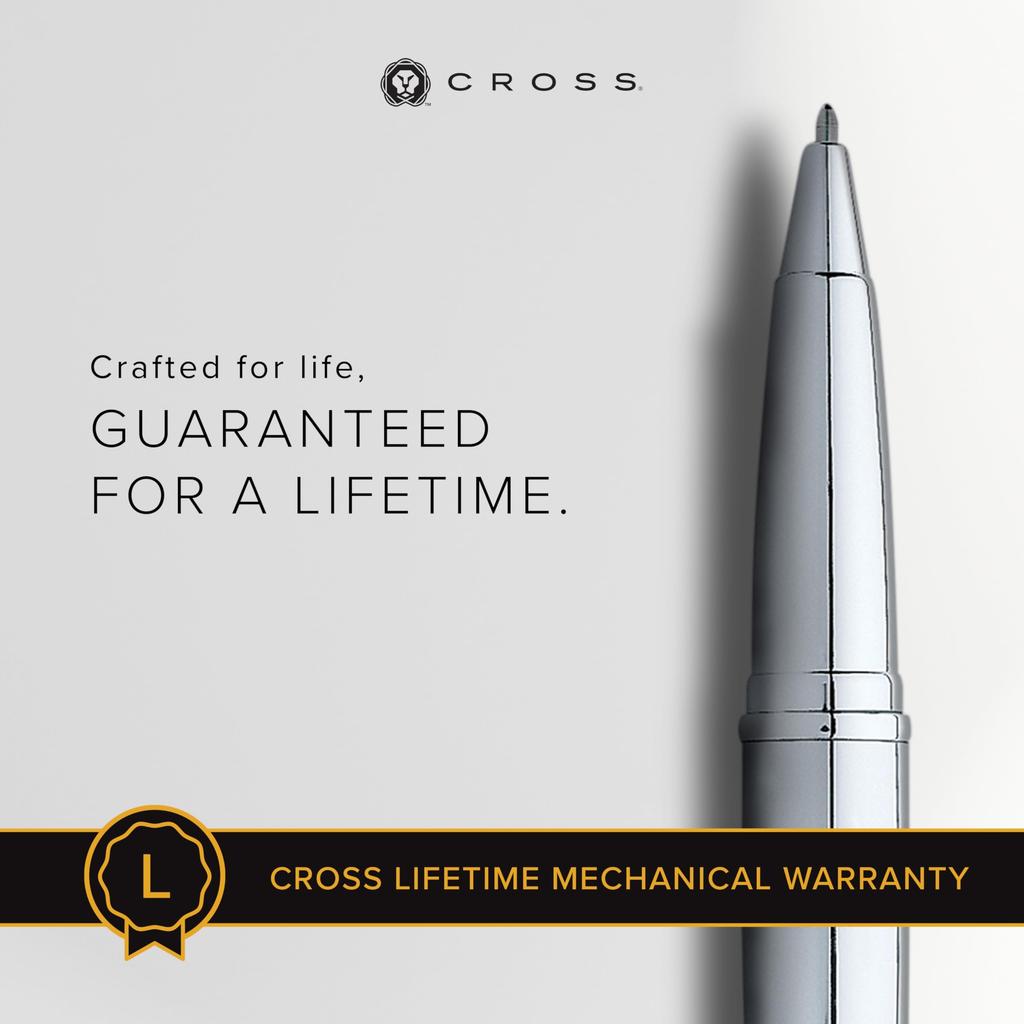 CROSS ATX Pure Chrome Ballpoint Pen N885-2 Water-Based (Officially Imported)